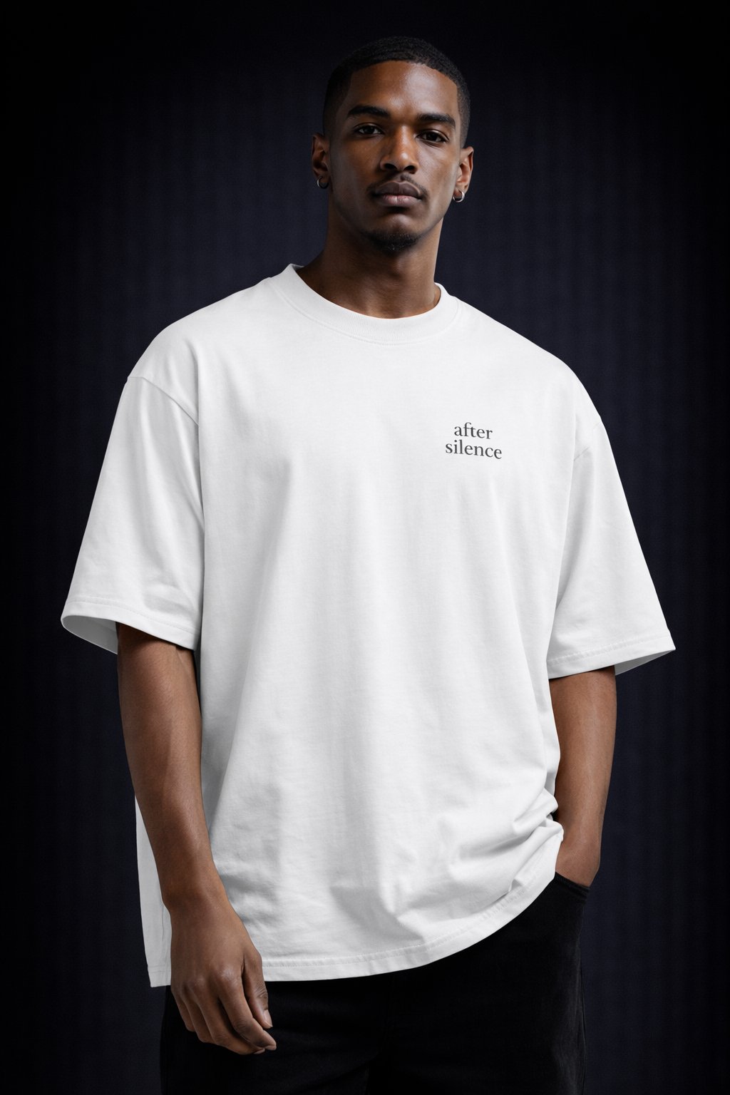 After Silence oversized high neck t-shirt